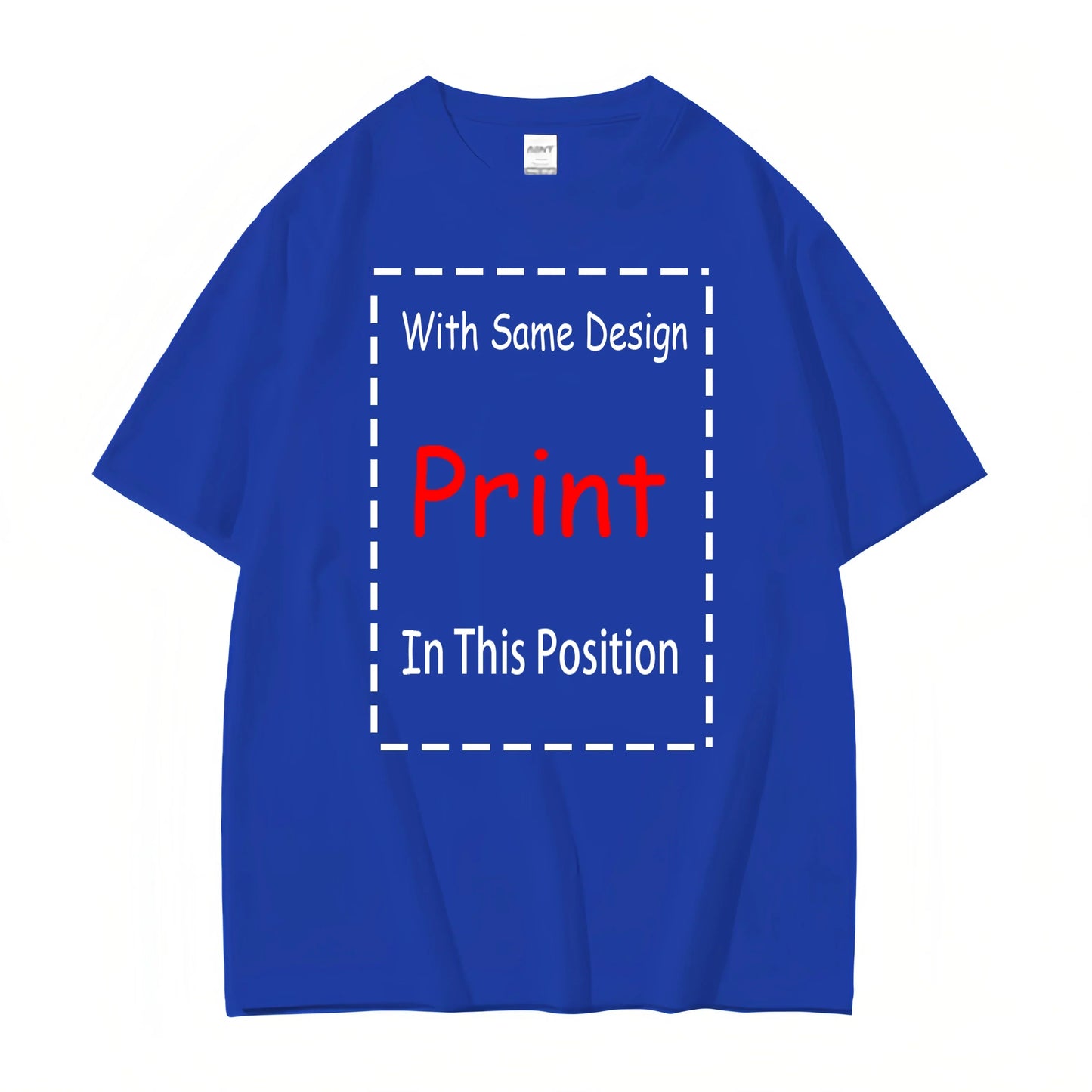 Royal blue cotton t shirt with bold red and white graphic print vintage phantom of the opera 90s musical washed stretched streetwear