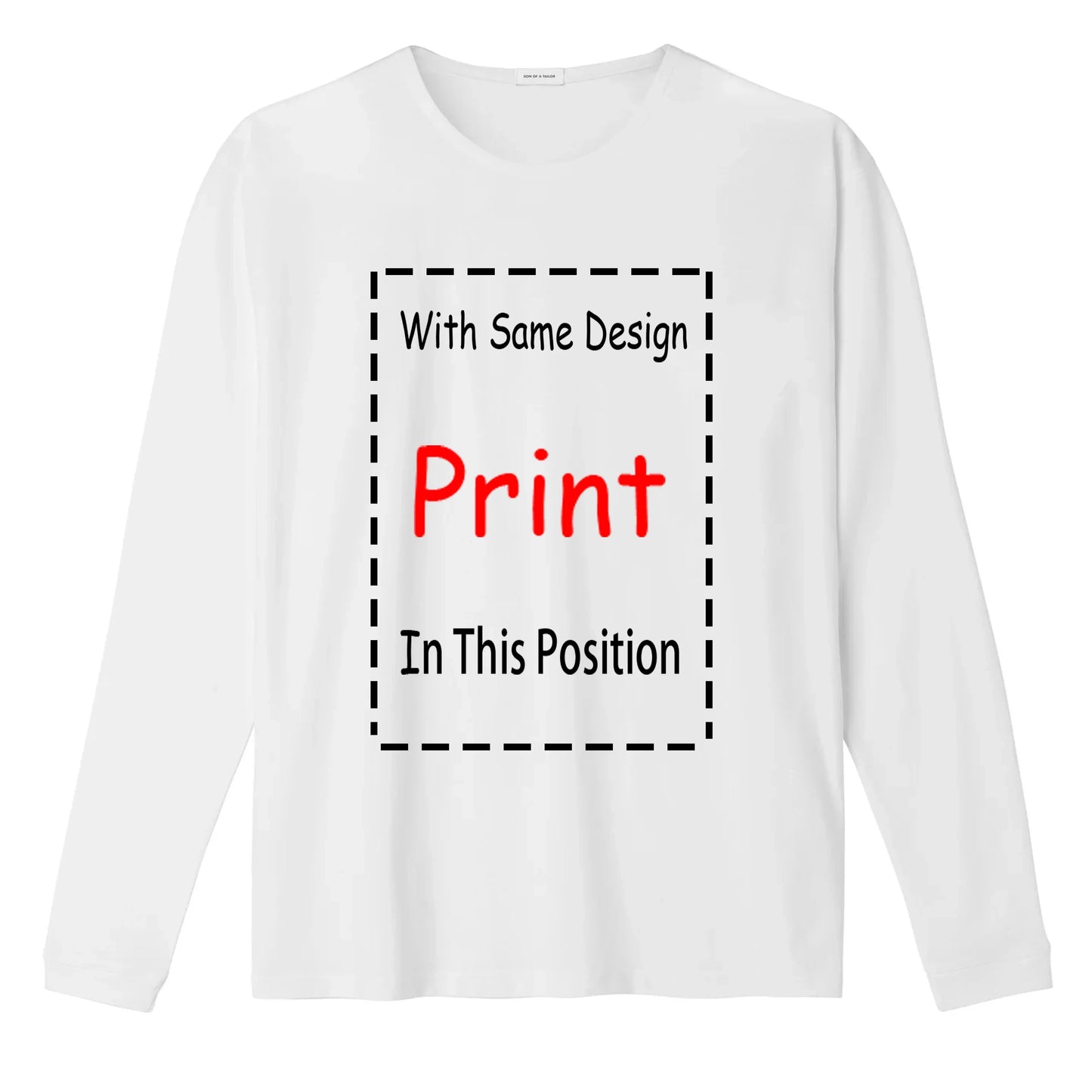 White long-sleeved t-shirt featuring vintage phantom opera 90s musical print in bold red with washed stretched streetwear style