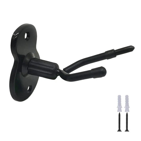 Black metal violas hanger with curved hook and mounting plate for studio music rooms decor turn instrument into art