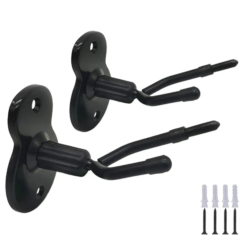 Black metal violas hanger with sleek curved design and textured grip for studio music rooms decor turn instrument into art