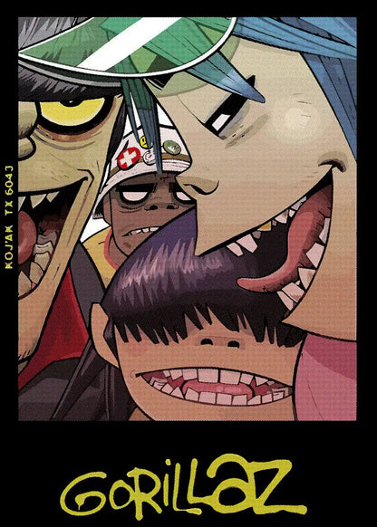 Gorillaz poster featuring colorful stylized cartoon characters on canvas for modern music decor in living room or club