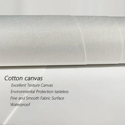 A roll of white cotton canvas fabric with fine textured weave for virtual anime rock band gorillaz poster wall art