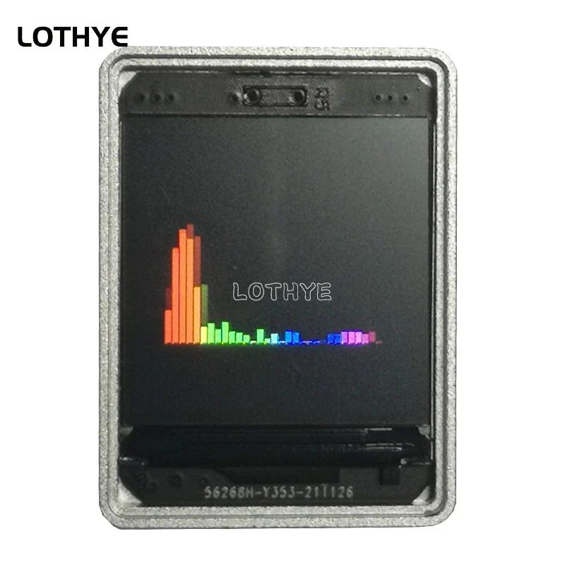 Silver-framed 1.3 inch music spectrum indicator vu meter with gps aluminum alloy housing and rainbow equalizer display