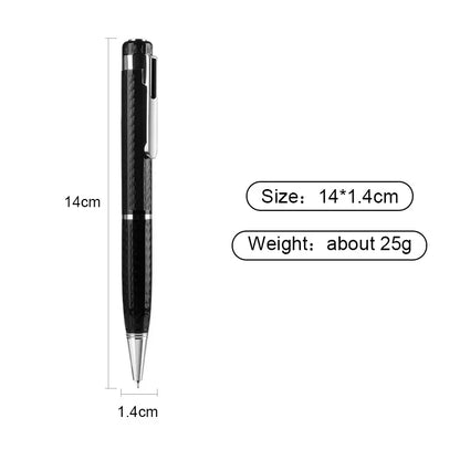 Black voice recorder mini pen with textured grip, silver accents, and professional usb flash for dictaphone micro audio recording