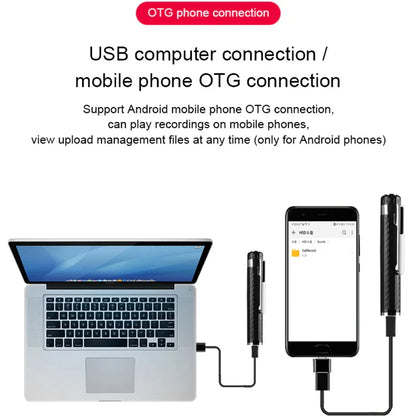 Black voice recorder mini usb otg pen drive with textured grip and metallic accents for professional usb flash use