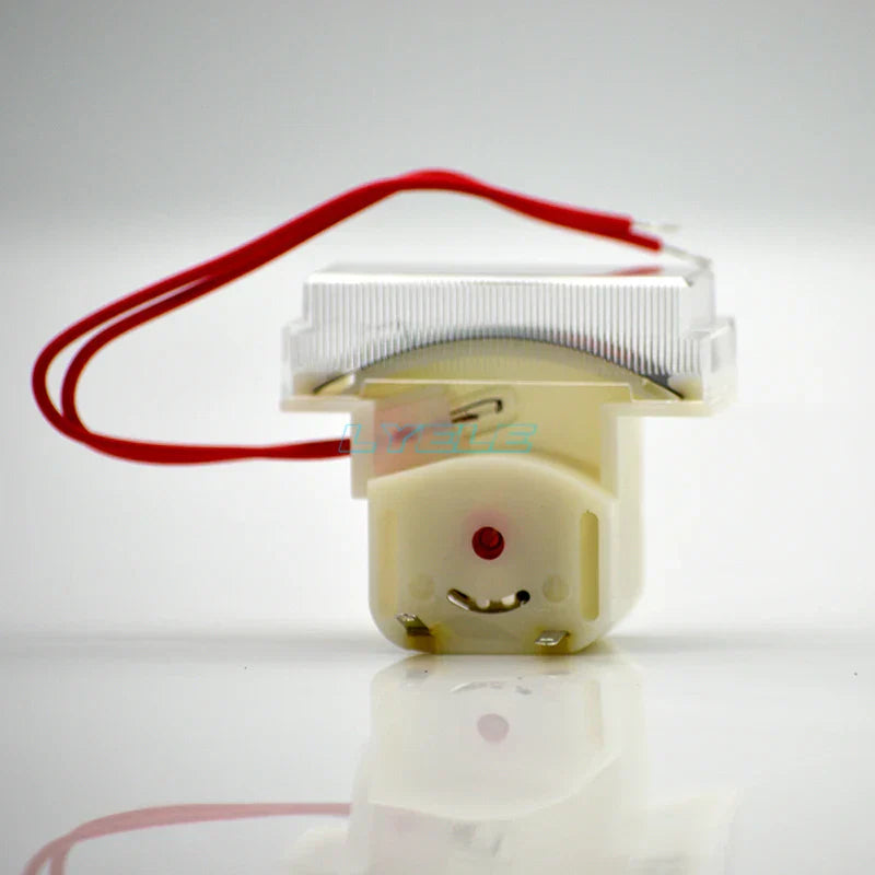 Beige plastic vu meter with clear cover and red wire for audio level high ohms sound signal electronic instrument indicator