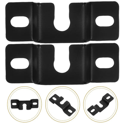 Pair black lightweight metal wall brackets with matte finish and u-shaped cutouts for shelf mounts brackets pared para barra