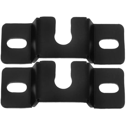 Black plastic pair black lightweight wall mount bracket for sound bar speakers with oval cutouts and u-shaped slot