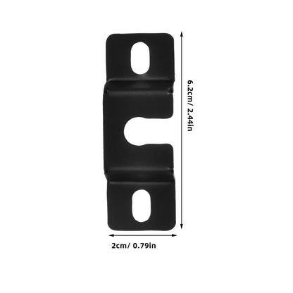 Black plastic wall mount bracket with two oval cutouts and curved slot for pared para barra shelf mounts brackets pair black lightweight
