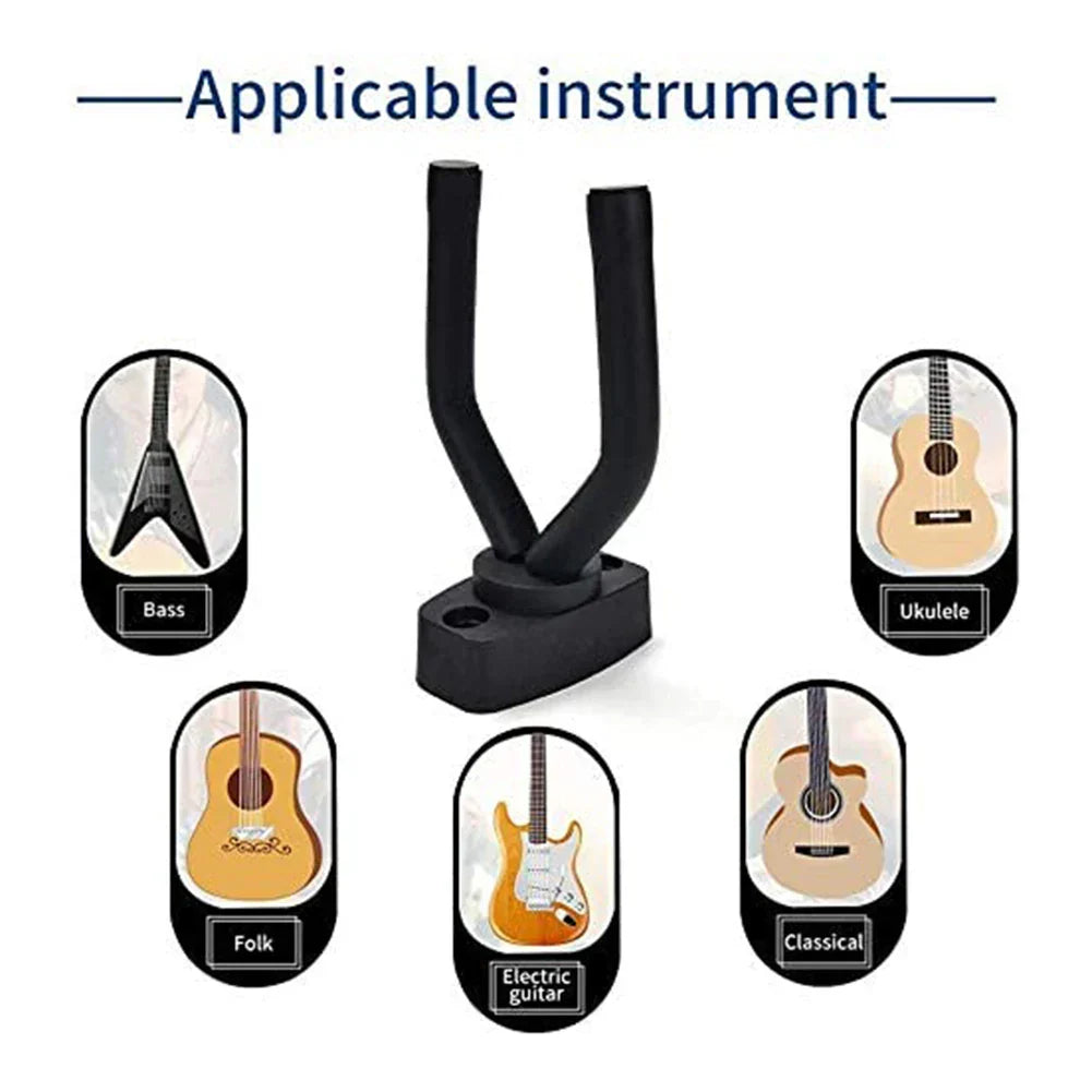 Black plastic guitar wall holder with non-slip design for acoustic guitar ukulele bass guitar parts and instruments