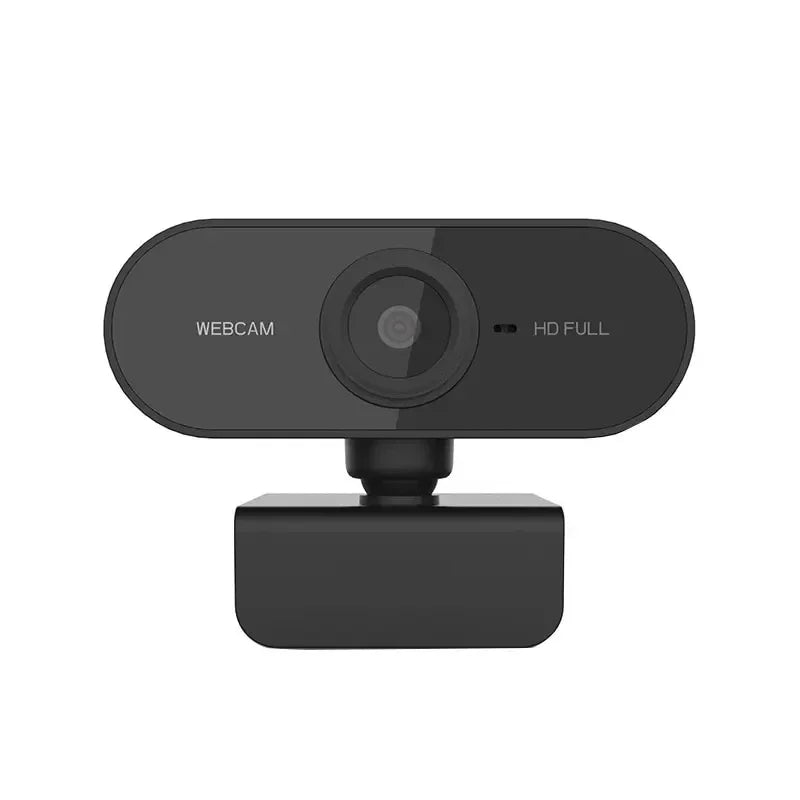 Black hd usb computer camera with microphone features sleek oval matte finish for zoom teams streaming and video calls