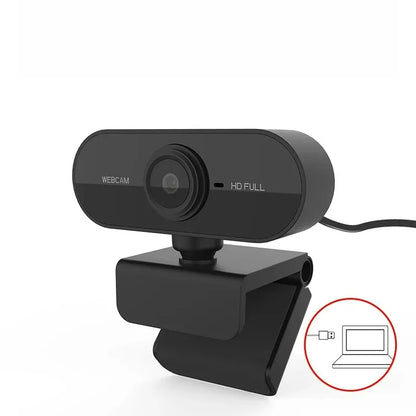 Black webcam with microphone usb computer camera clip-on mount for zoom teams streaming and plug and play use