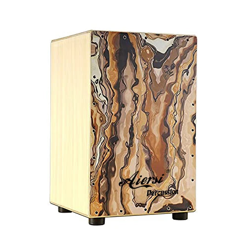 Aerosi wooden box-style cajon drum with marbled brown beige and black front face wholesale price custom export experience