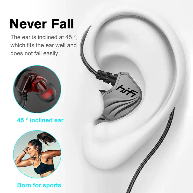 Silver and black wired hifi 6d surround type c in-ear earphones with angled fit for secure wear and surround bass quality