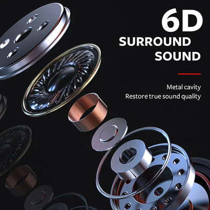 Silver and copper-toned type c in-ear wired earphones with metallic cavity design and hifi 6d surround bass speakers