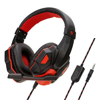 Black and red wired gaming headsets with padded earcups and 120 degree adjustable noise cancelling microphone for xbox smartphone pc and console use