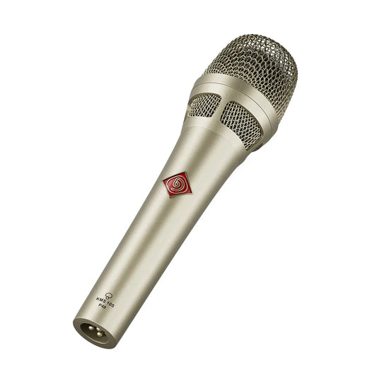 Silver kms 105 p26 wired handheld microphone with mesh grille and red logo professional recording condenser with 48v power supply