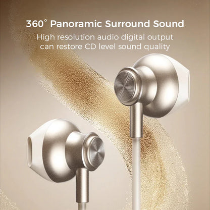 Silver and white wire control earplugs with sleek metallic finish compatible with iphone galaxy s25 s24 s23 s22 models