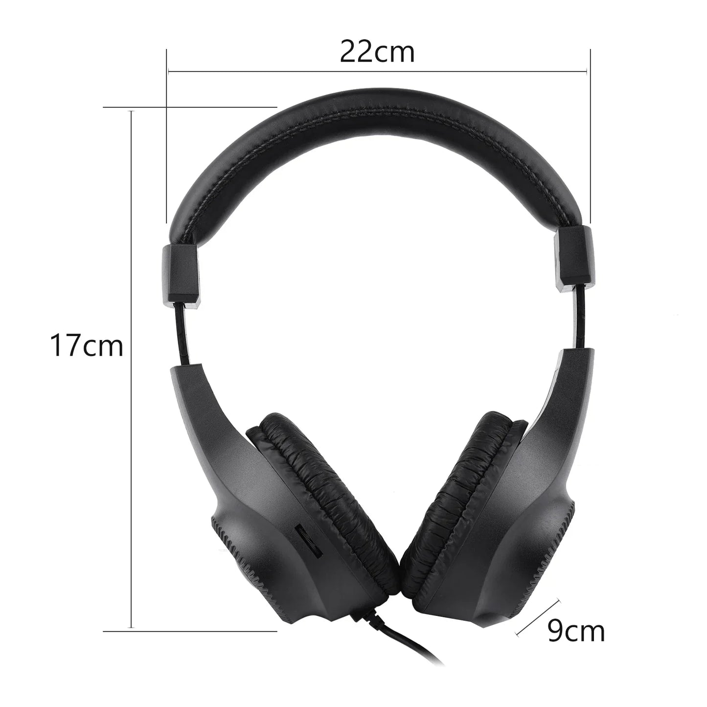 Black wired over-ear headphones with padded earcups and adjusting headband for single stereo monitoring of electronic musical instruments