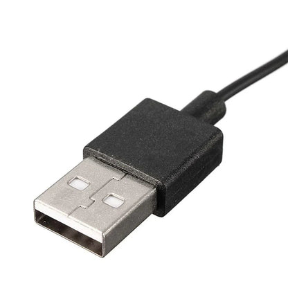Black wired mini portable usb-a connector with metallic silver plug and plastic housing for player versterker luidspreker sound box voor computer