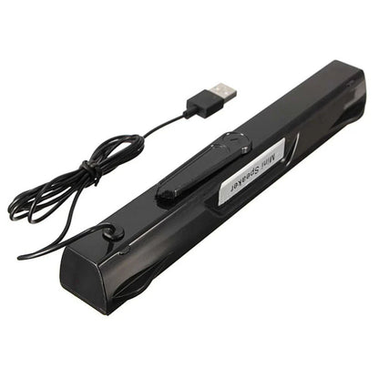 Black plastic wired mini portable usb speaker music player versterker luidspreker stereo sound for computer use