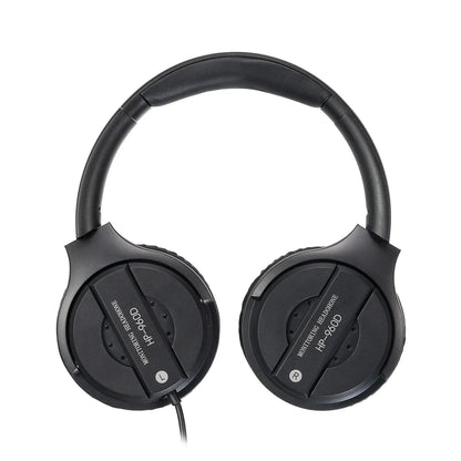 Black hp 900d wired professional studio headphone with matte finish padded headband for dj and music headset earphone use