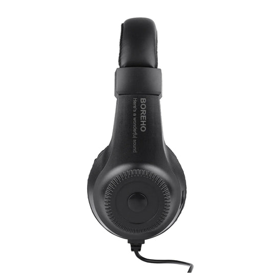 Black wired stereo monitor over-ear headphones with 50mm driver and padded headband for recording monitoring music