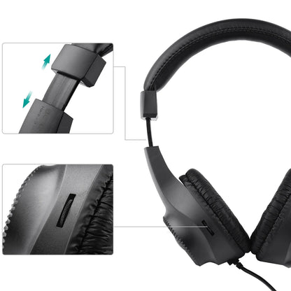 Black wired stereo monitor over-ear headphones with padded earcups 50mm driver for recording monitoring music