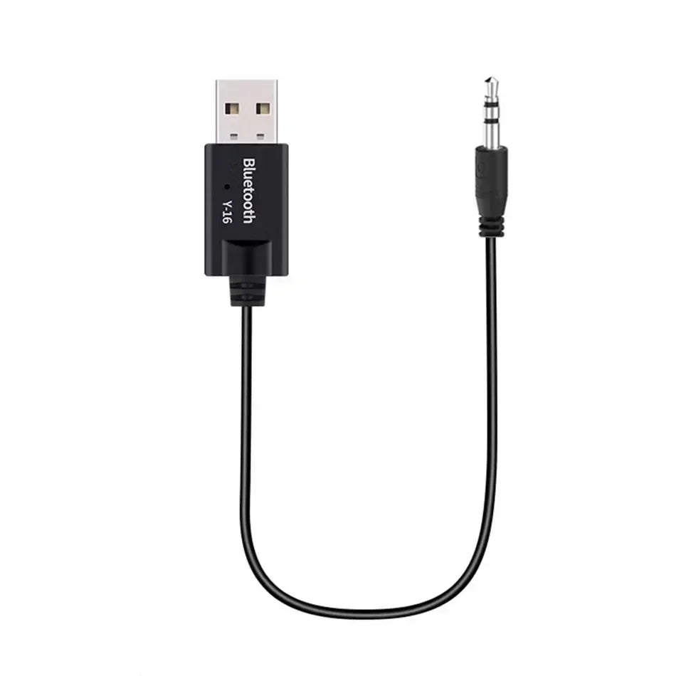 Black usb music usb dongle bluetooth v4.16 with 3.5mm jack for aux auto stereo and car speaker amplifier connectivity
