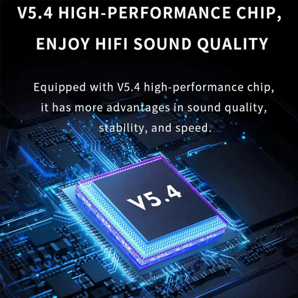 V5.4 high-performance chip with blue purple led accents on circuit board for car speaker amplifier aux rca u-disk playback