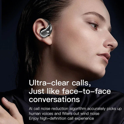Silver wireless bluetooth earphone with sleek ergonomic design touch control earbuds and charging bin display for outdoor sport