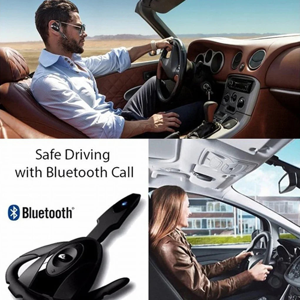 Black wireless bluetooth headphones with microphone handsfree noise-canceling design and blue indicator light for business gaming