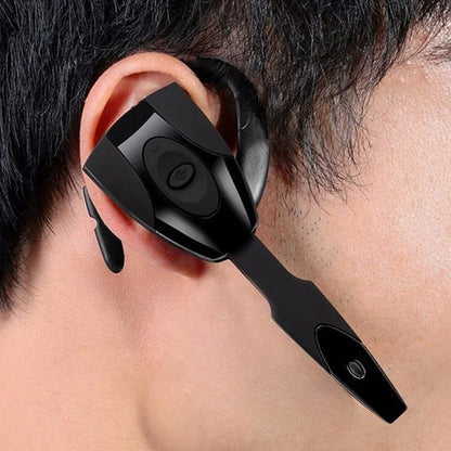 Black wireless bluetooth headphones with microphone handsfree noise-canceling and flexible stem for business gaming use