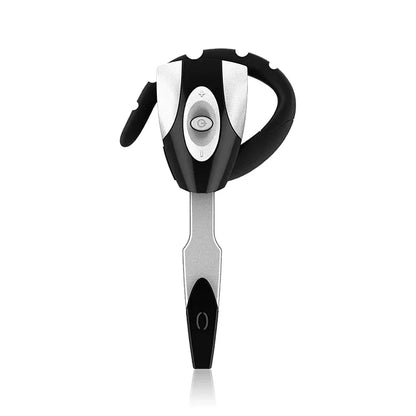 Black and silver wireless driving noise-canceling earbuds with microphone usb mini and curved earhook for truck drivers gaming