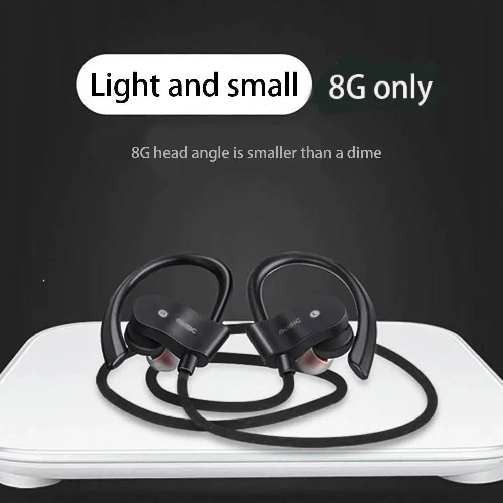 Black earphones wireless bluetooth with sleek curved design and attached cable for sports headset gaming handsfree use
