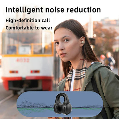 Black wireless headphones bluetooth headset with mic handsfree noise canceling sports gaming earplug in ear design