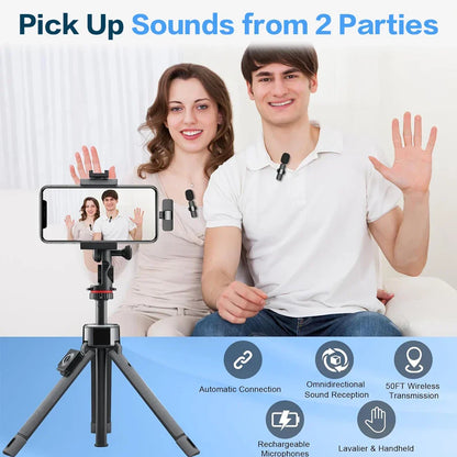 Black and red compact tripod with phone mount for wireless lavalier microphone recording mini microphone phone live broadcast