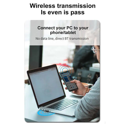 Black wireless usb bluetooth 5.3 adapter with transmitte music receiver function for laptop earphone mini use