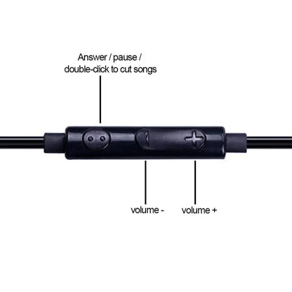 Black plastic inline audio controller with volume and answer buttons for earphone high sound quality gaming music video headset