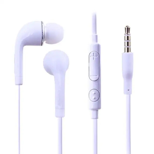 White in-ear earphone with handfree mic 3.5mm wired headset for sound quality gaming music video and clear calls