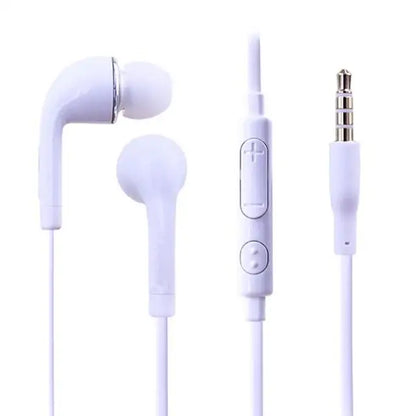 White in-ear earphone with handfree mic 3.5mm wired headset for sound quality gaming music video and clear calls
