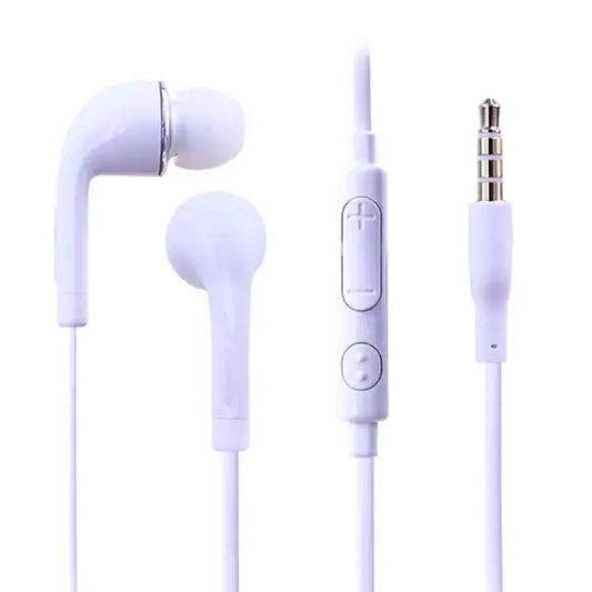 White in-ear earphone with handfree mic 3.5mm wired headset for sound quality gaming music video and clear calls
