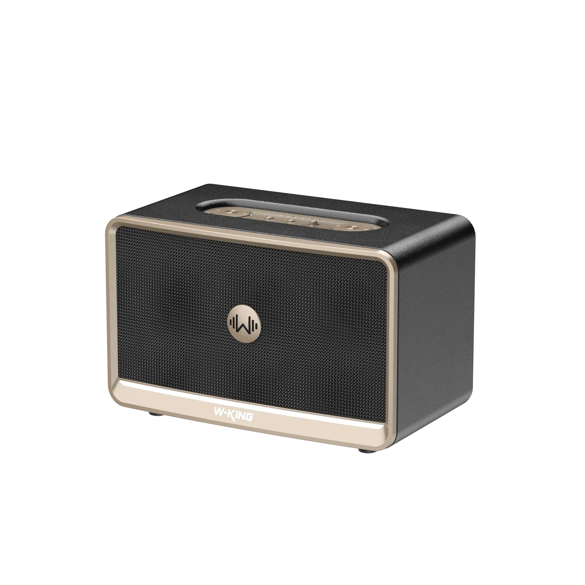 Black and gold wking h330 portable bluetooth speaker with textured grille and minimalist design for loud music