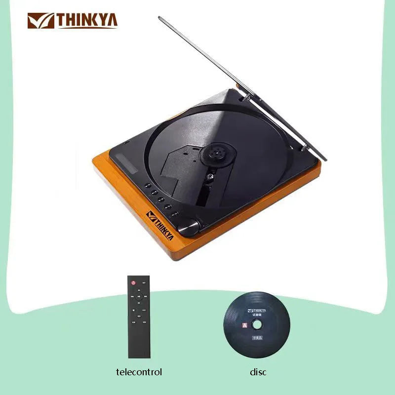 Thinkya wooden hifi cd player in black and orange with digital optical output usb lossless playback and infrared remote control