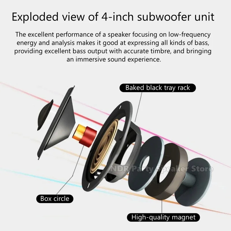 Wooden quality heavy subwoofer with baked black tray rack and high-quality magnet for bookshelf passive speakers home theater