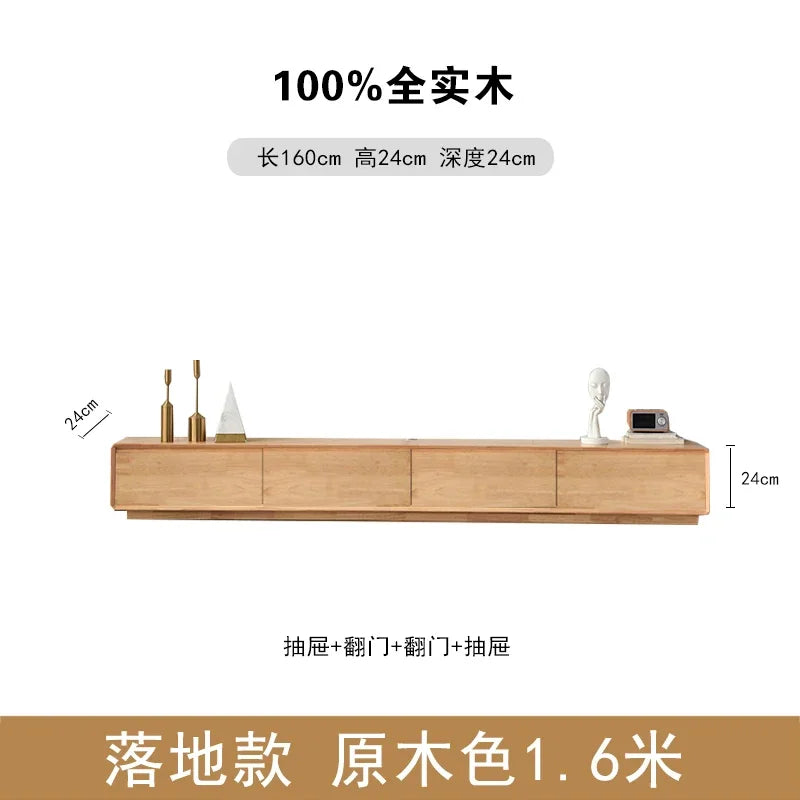 Minimalist 1.6m long tv table in light natural wood with nordic accent luxury design and archivadores room decorations