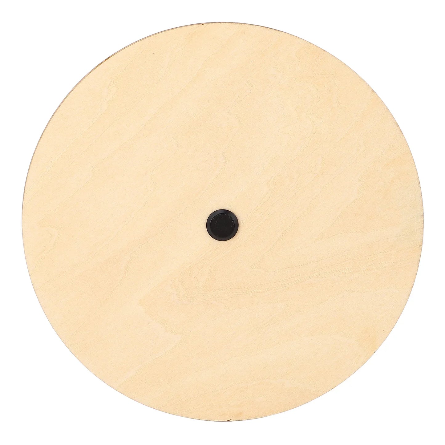 Light-colored circular wooden melody tool with small black center for guitar chord and music theory use