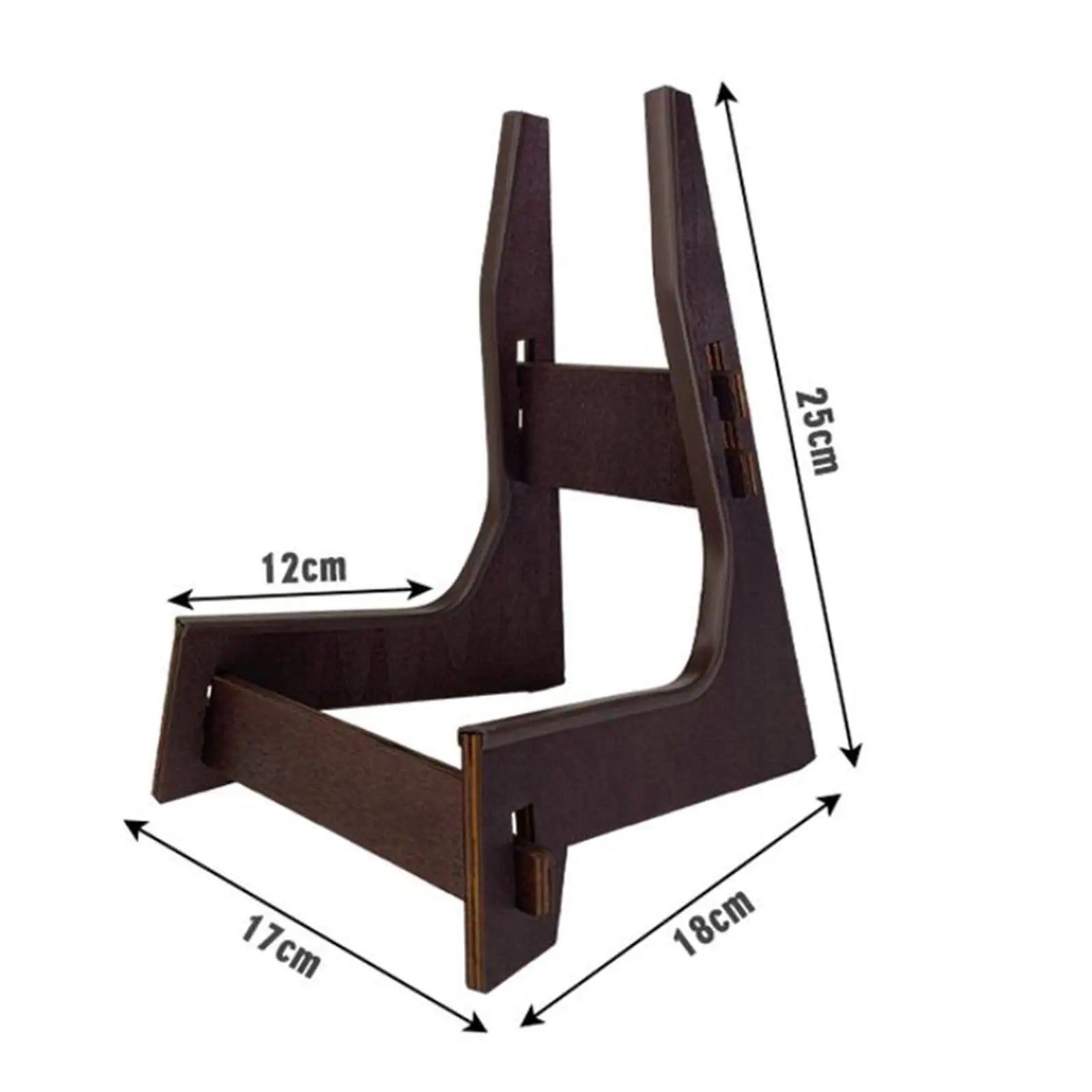 Dark brown wooden violin stand holder with sleek minimalist design and wall mount hanger for shoulder support violin