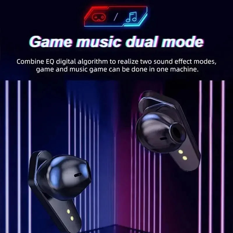Black x15 tws gaming earbuds with sleek glossy finish mic bass audio and positioning 9d stereo indicator lights