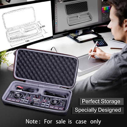 Gray and black xanad eva hard protective case with textured interior for numark dj2go2 touch controller protect storage